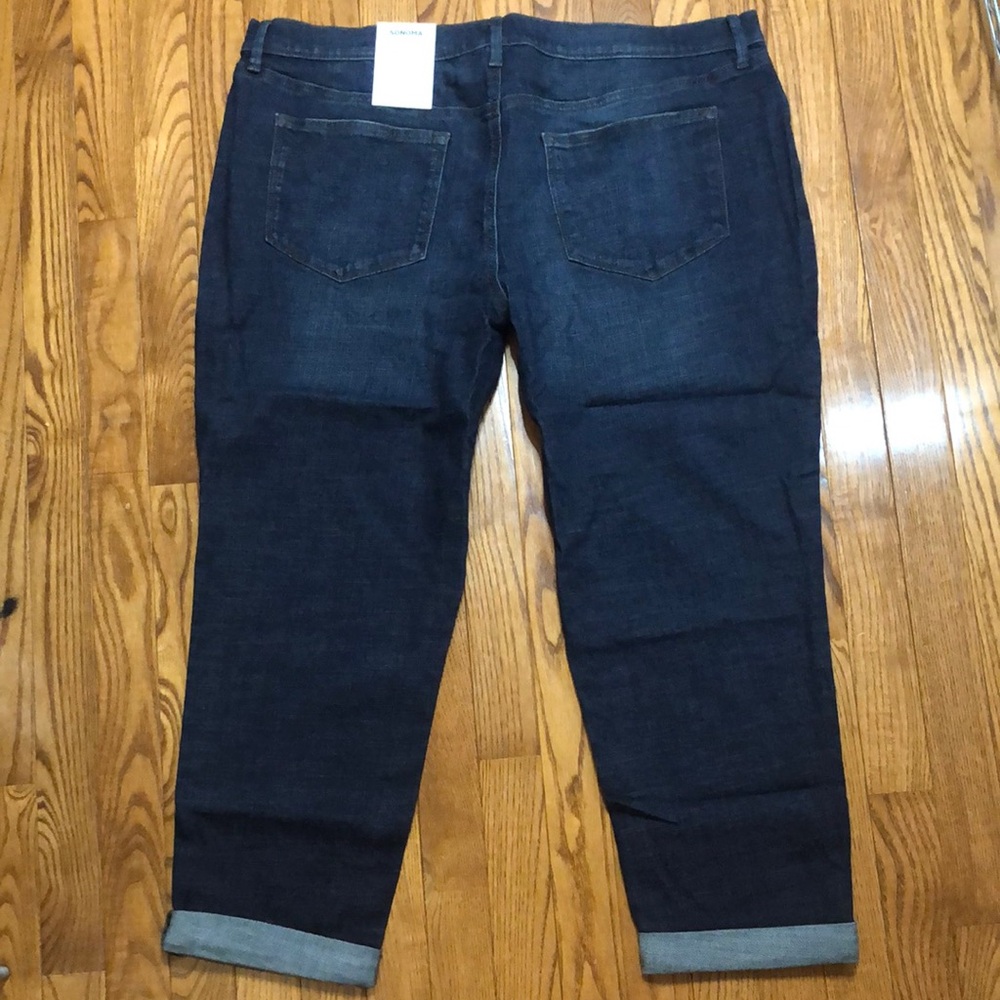 Sonoma Blue Straight Leg Jeans with Cuffed Hem